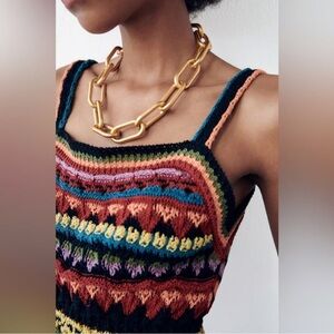 Zara Multicolor Crochet Top